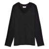 Just Be ladies hacci rib v neck black — Family Dollar (SKU FD107461)