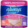 Always Discreet, Adult Diapers for Women, Maximum Incontinence and Postpartum Underwear XL/XXL, 15 Count​ — Family Dollar