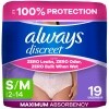 Always Discreet, Adult Diapers for Women, Maximum Incontinence and Postpartum Underwear S/M, 19 Count​ — Family Dollar