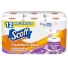 Scott ComfortPlus Toilet Paper with Soft Lavender Scented Tube, 12 Mega Rolls, 310 Sheets per Roll, Septic-Safe, 1-Ply Toilet Tissue — Family Dollar