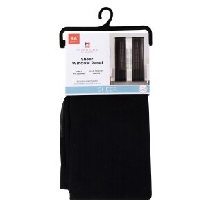 Interiors By Design Black Sheer Window Panels Family Dollar