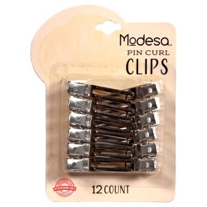 Modesa Double-Prong Pin Curl Clips, 12 Assorted - Main Image