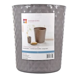 Interiors By Design Gray Textured Bathroom Sets 3 Pc