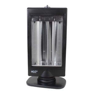 Comfort Zone Black Flat Panel Halogen Infrared Electric Portable Heaters