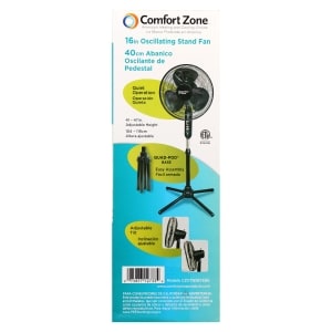 Comfort Zone Black Oscillating Pedestal Fan 16 In Family Dollar