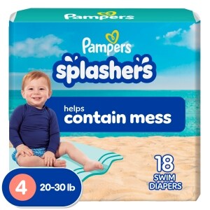 Pampers Splashers Swim Diapers, Size 4, 18 Count, Disposable Baby