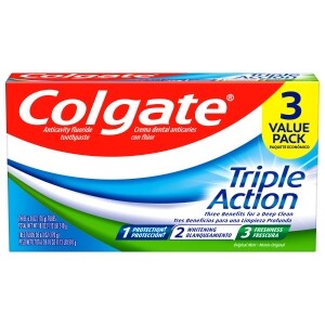 Colgate Triple Action Toothpaste, Mint - 6.0 Ounce, 3 Pack