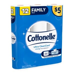 Cottonelle Ultra Comfortcare Strong Toilet Paper 12 Family Rolls Family Dollar
