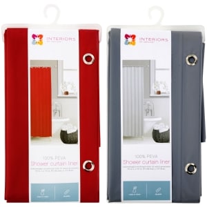 Red or Gray PEVA Shower Curtain Liners | Family Dollar