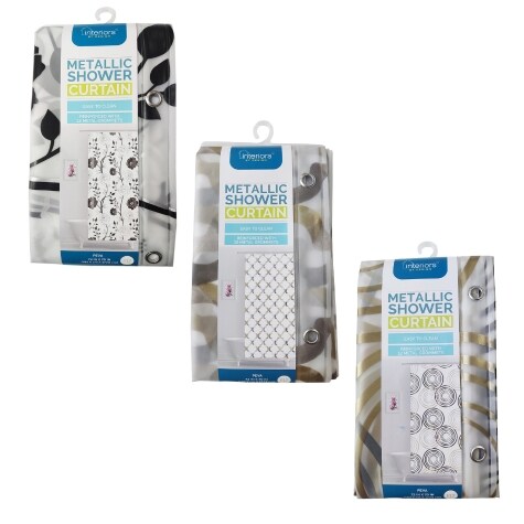 Metallic Printed PEVA Shower Curtain Liners | Family Dollar