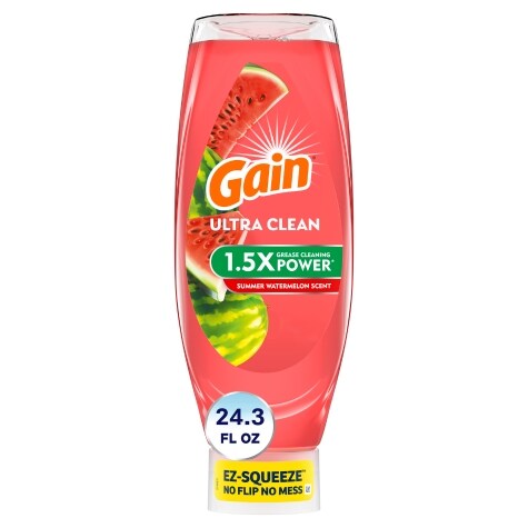 Gain Ultra Liquid Dish Soap, Dishwashing Liquid, Grease Removal, Bleach ...