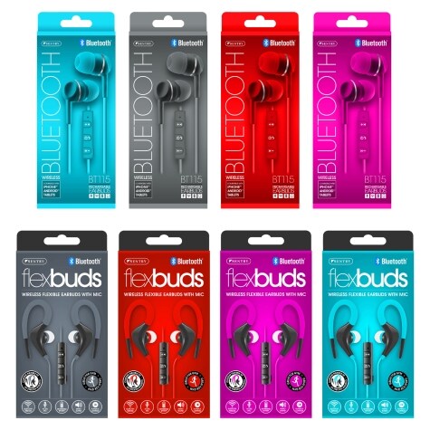Sentry Bluetooth Wireless Earbuds with Mic Assorted