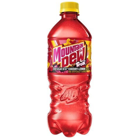 Mountain Dew Zero Sugar Dew Soda Trolli Cherry Lemon 20 Fl Oz