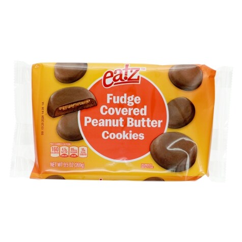 Eatz Fudge Covered Peanut Butter Cookies, 9.5 oz.