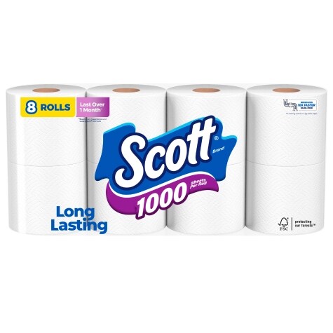 Scott 1000 Toilet Paper, 8 Rolls