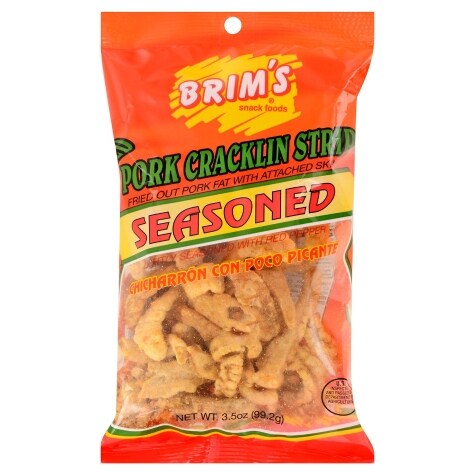 Brim's Seasoned Pork Cracklin Strips, 3.5 oz.