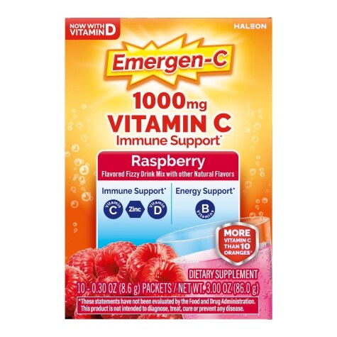 Emergen-C Raspberry Vitamin C Packets, 10 ct