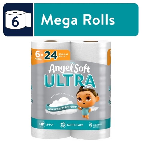 Angel Soft Ultra Toilet Paper 6 Mega Rolls Family Dollar
