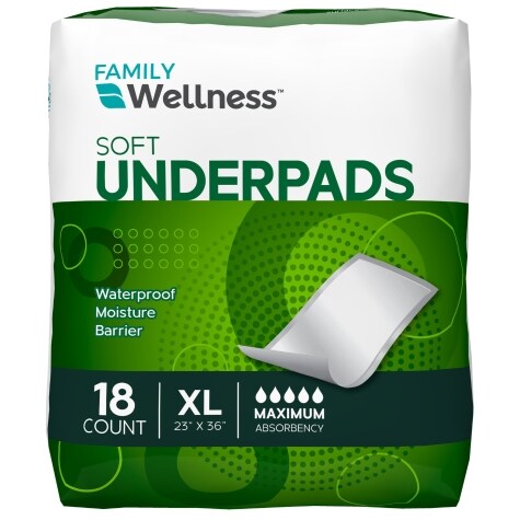Family Wellness Large Soft Underpads 18 Ct Family Dollar