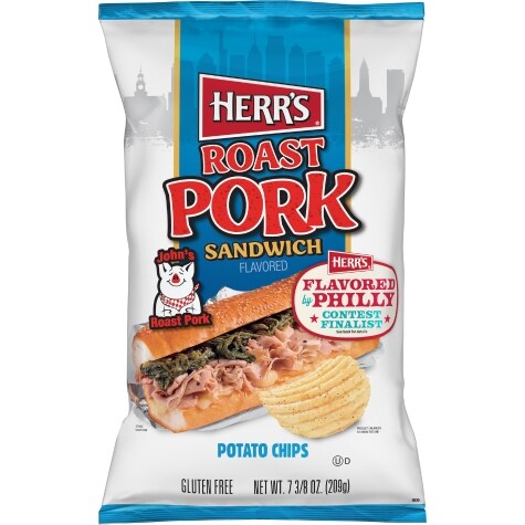 Herr's Roast Pork Sandwich Flavored Potato Chips 7.375 oz