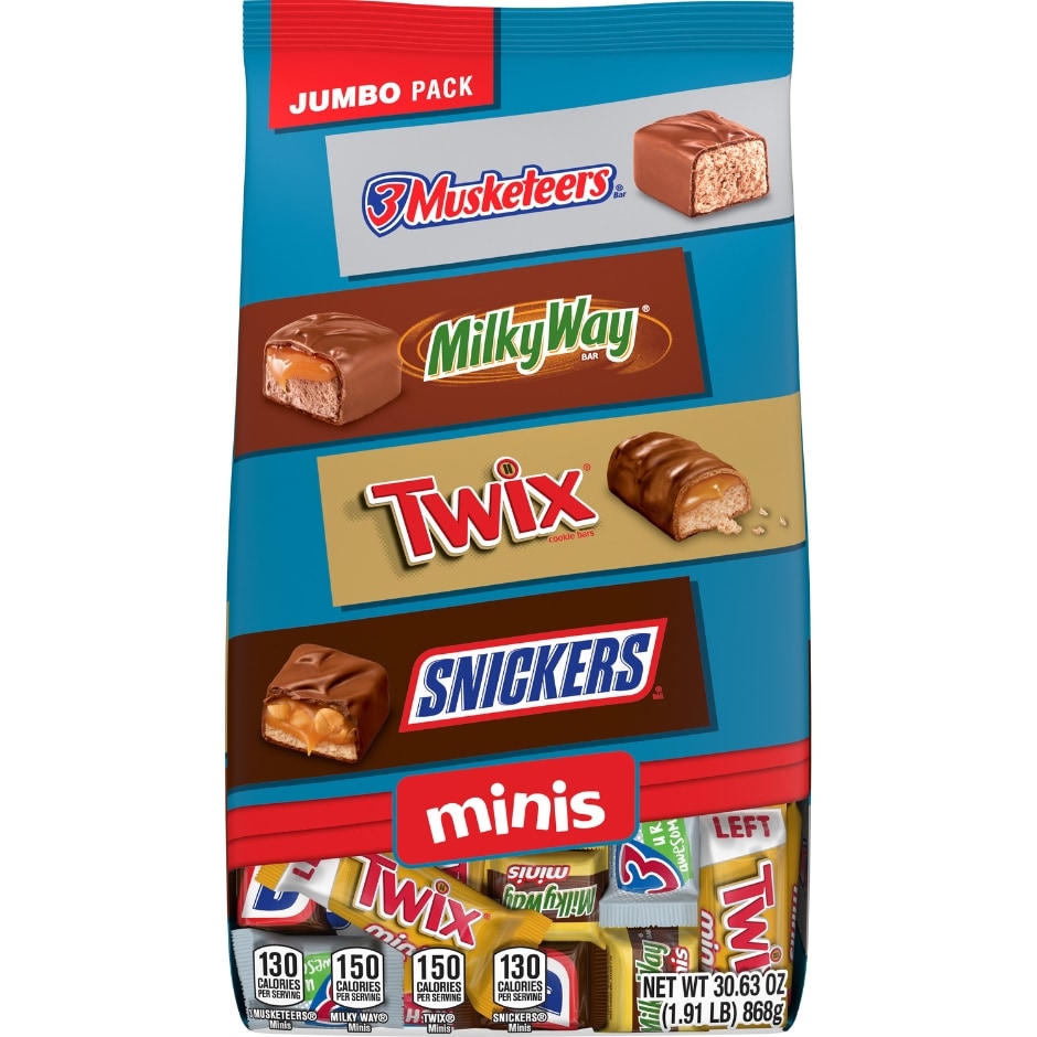 SNICKERS, TWIX, MILKY WAY & 3 MUSKETEERS Minis Chocolate Candy Bars