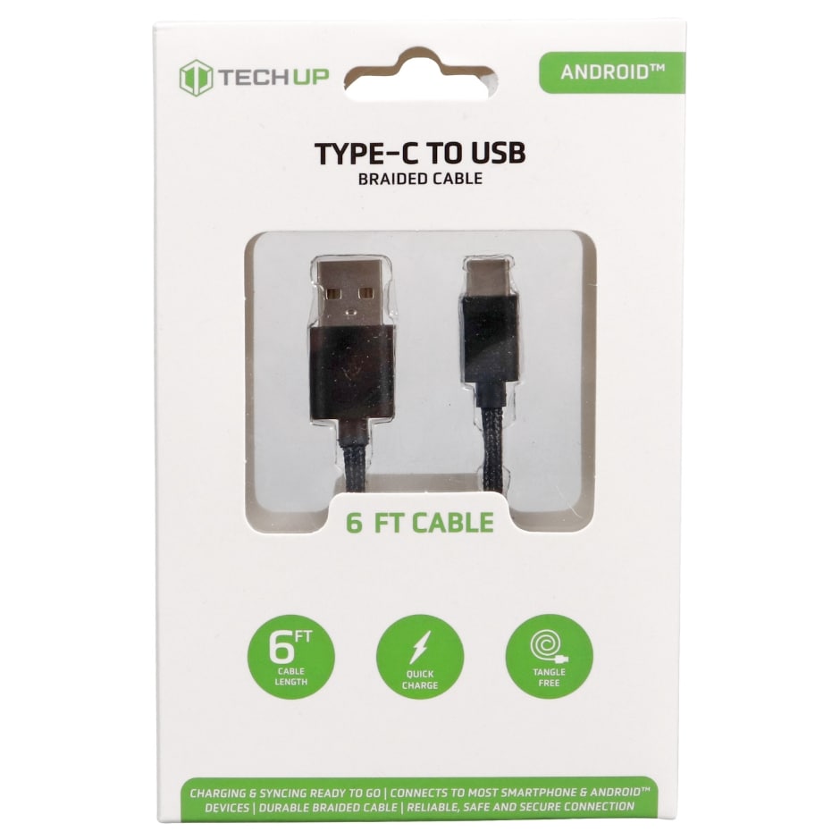 Tech Up Android Type C To Usb Cables 6 Ft Family Dollar