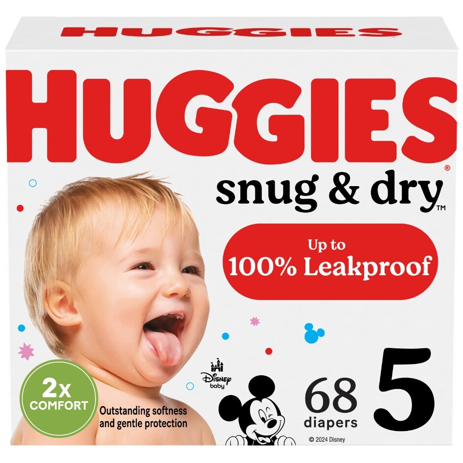 3000524Huggies Snug & Dry Size 5 Diapers, 76 ct.