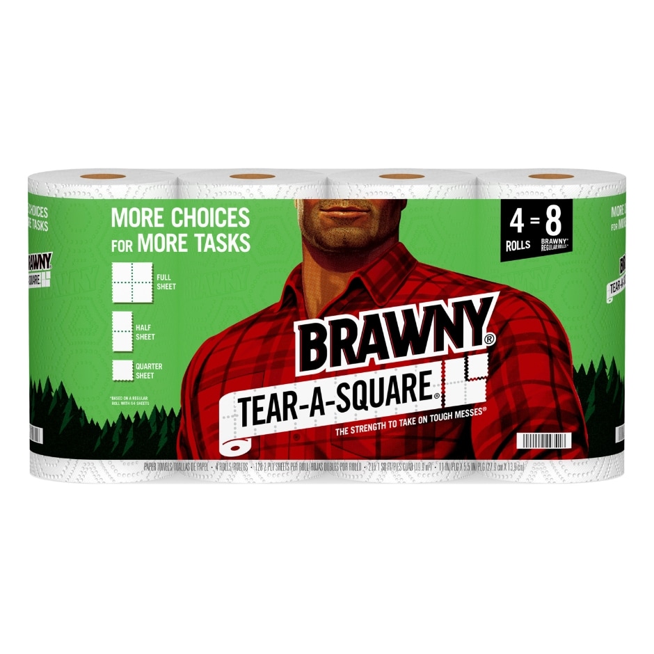 Brawny TearASquare Paper Towels, 4 Rolls Family Dollar