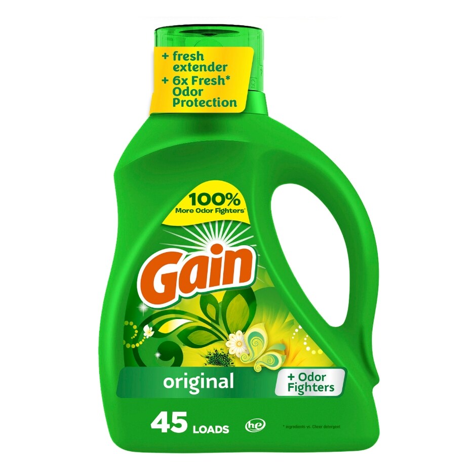 Gain + Aroma Boost Liquid Laundry Detergent, Original Scent, 45 Loads