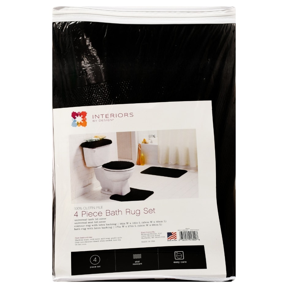Interiors by Design Black Bath Rug Sets, 4 pc. Family Dollar