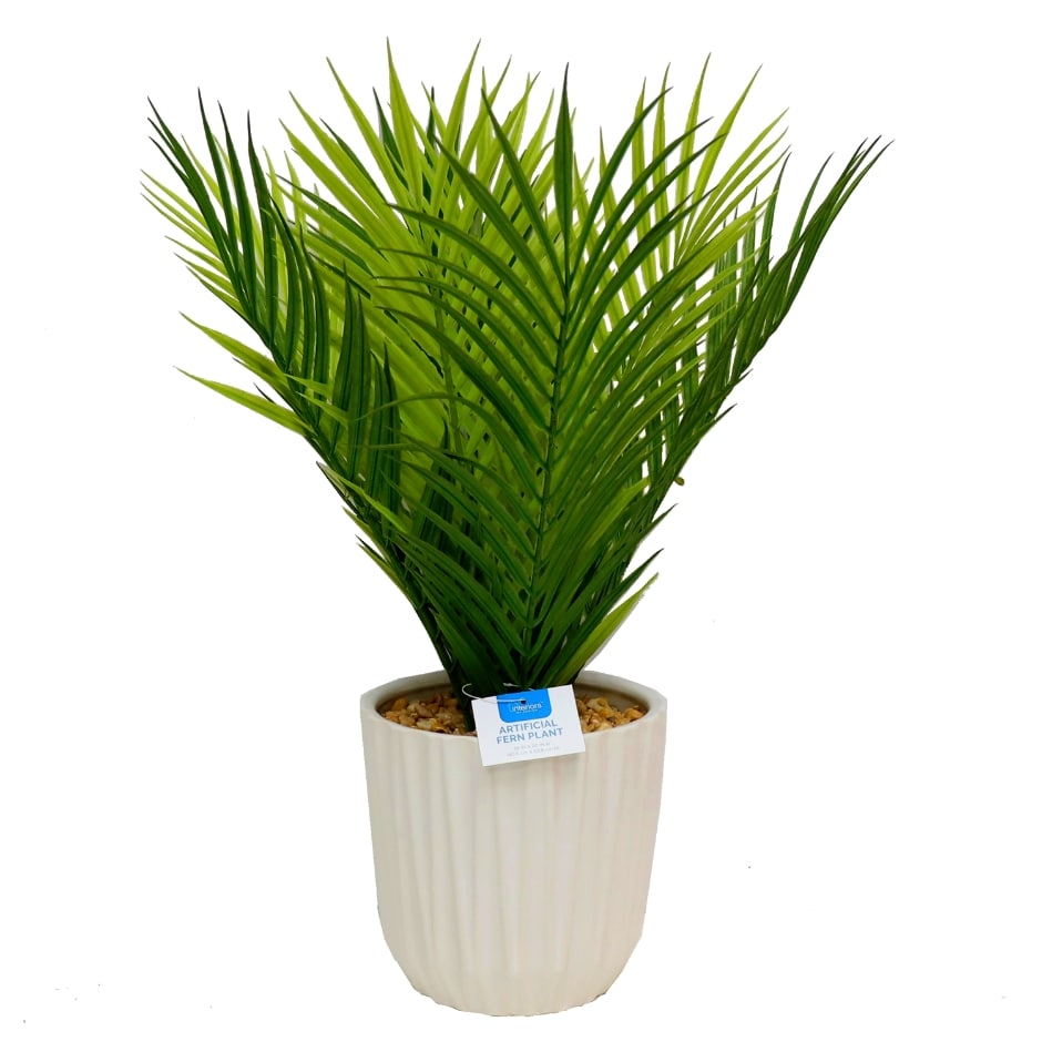 Interiors By Design Artificial Large Fern Plant in Ceramic Pot, 16 in