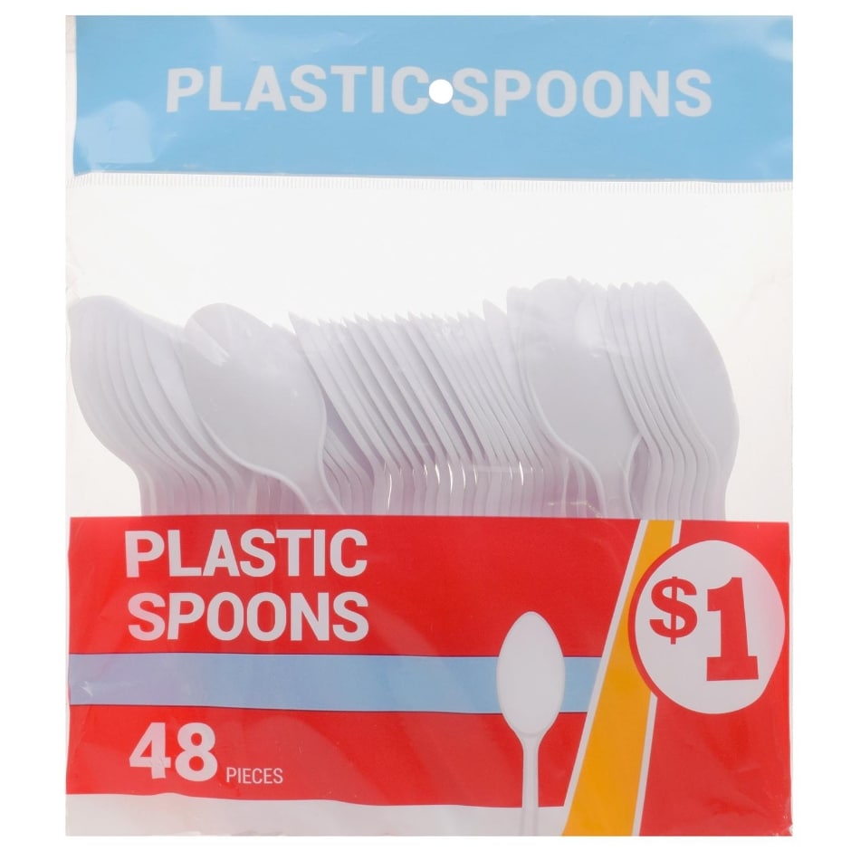 White Plastic Spoons, 48 ct. Family Dollar