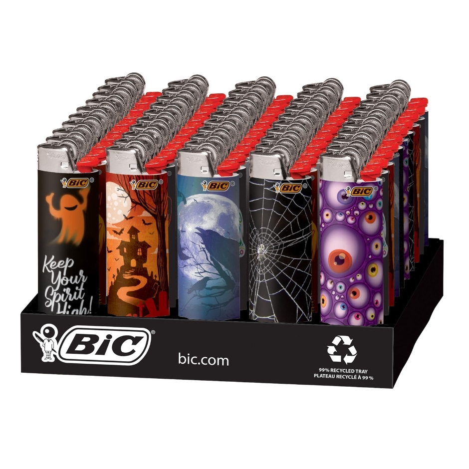 BIC Maxi Pocket Lighter, Special Edition Spooky Collection, 50 Count