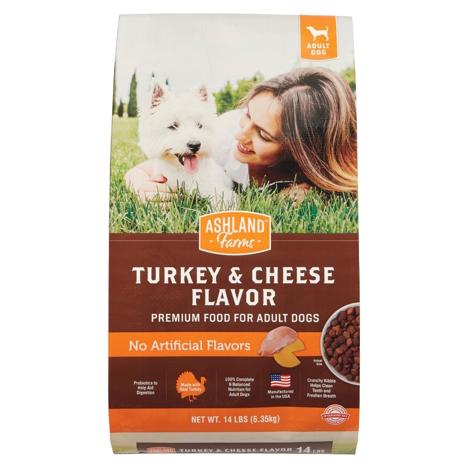 Ashland Farms Turkey and Cheese Flavor Premium Dog Food, 14 lb