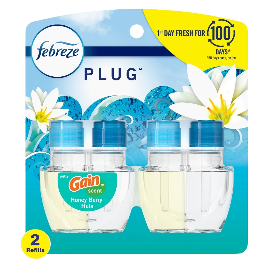 Febreze OdorFighting Fade Defy PLUG Air Freshener Refill, Gain Honey