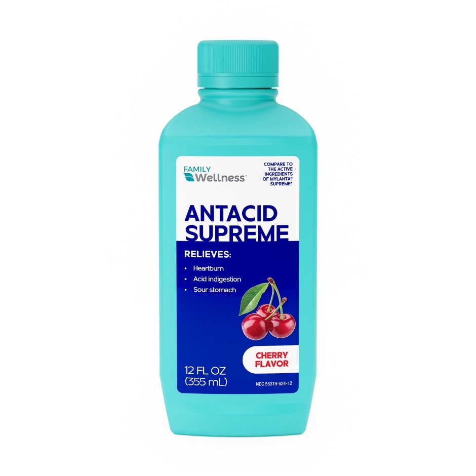 Family Wellness Supreme Liquid Antacid, 12 oz. Family Dollar