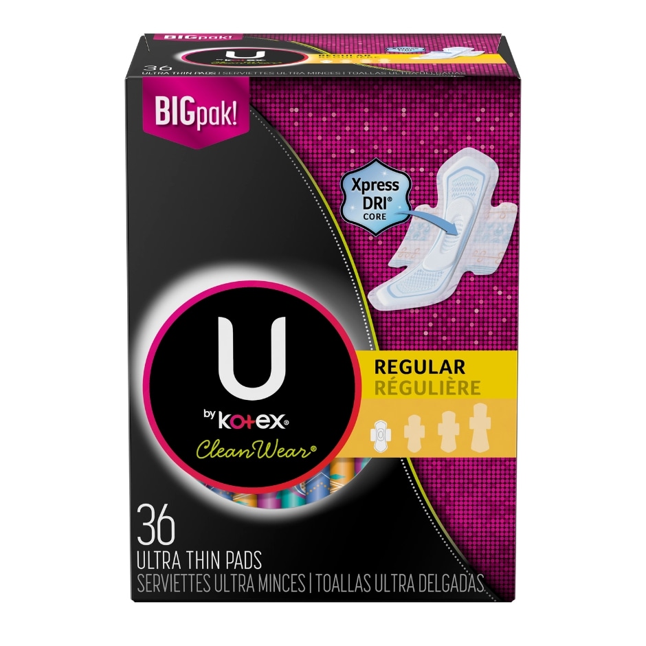 U By Kotex Cleanwear Regular Ultra Thin Pads 36 Ct Family Dollar