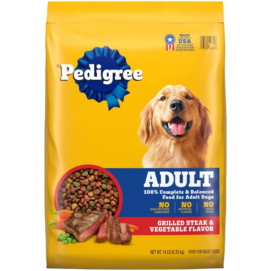 Pedigree Adult Steak & Vegetable Dog Food, 15 lb. Family Dollar