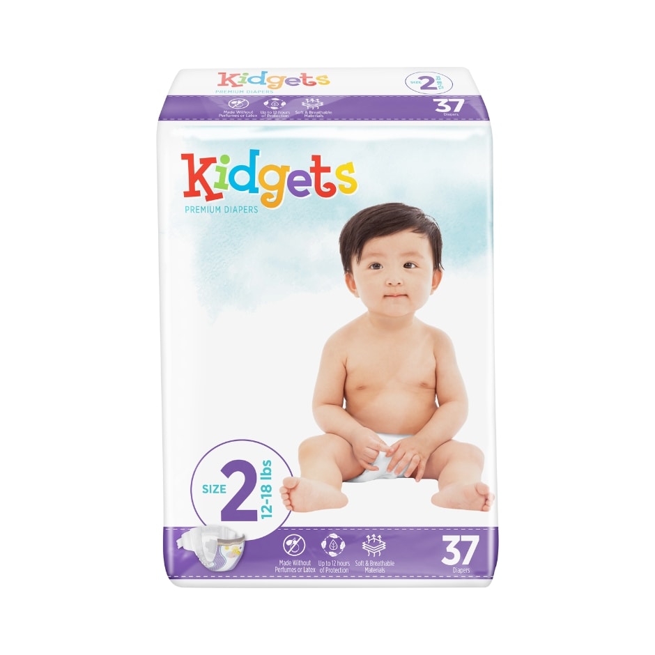 3009018Kidgets Size2 Diapers, 37 ct.