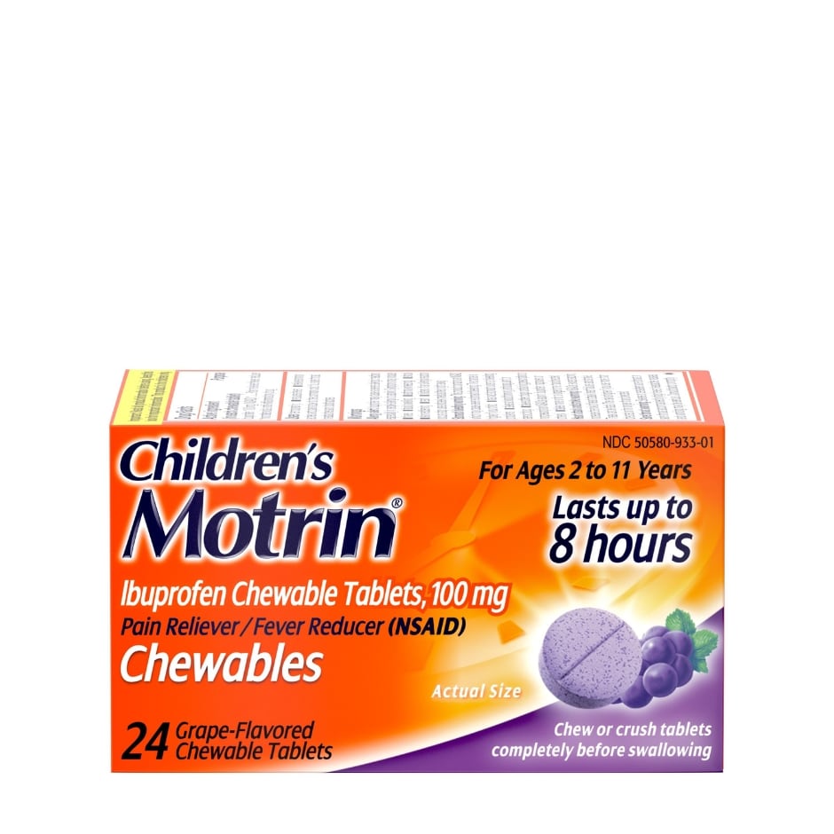 Children S Motrin Grape Flavor Ibuprofen Chewable Tablets 24 Ct Family Dollar