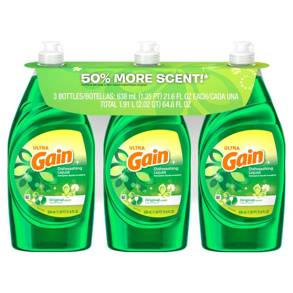 Ultra Gain Original Dishwashing Liquid, 21.6 fl.oz. 3pk Family Dollar