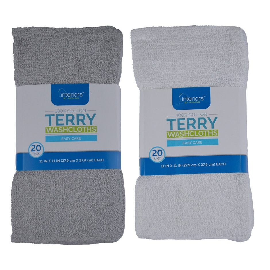 Interiors By Design Terry Washcloths, 20pk. Family Dollar