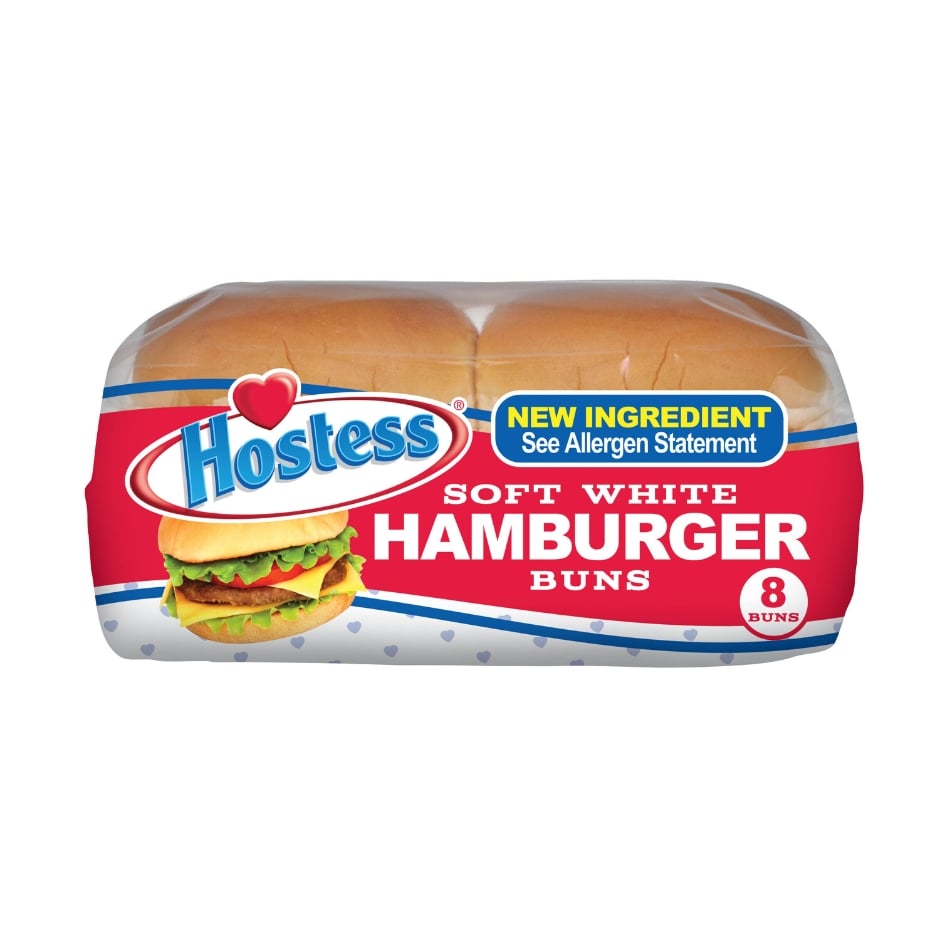 HOSTESS Soft White Hamburger Buns 8 Count 12oz Family Dollar