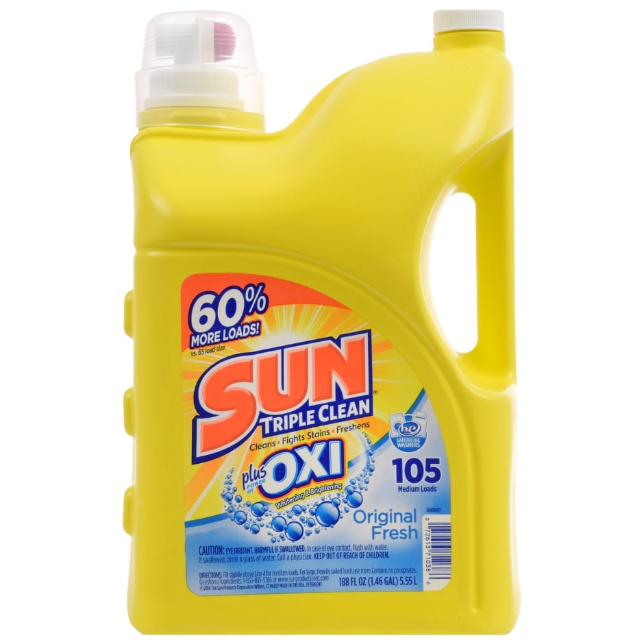 Sun Triple Clean Plus Oxi Laundry Detergent, 188 oz.
