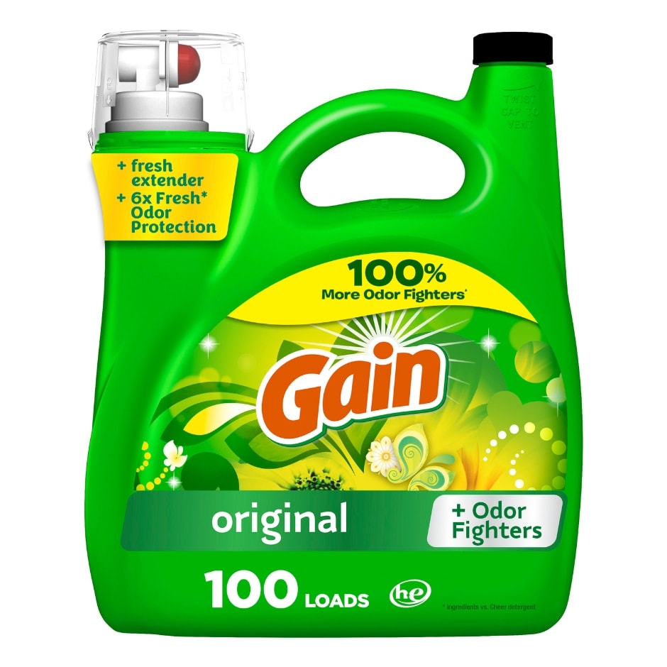 Gain + Aroma Boost Liquid Laundry Detergent, Original Scent, 107 Loads