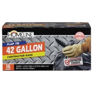 Homeline 42 Gallon Flap Tie Contractor Bags, 16-ct. Boxes