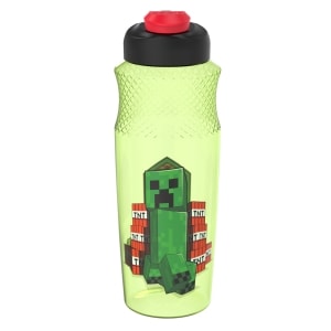 Minecraft Printed Plastic Flip Top Water Bottles, 30 oz.