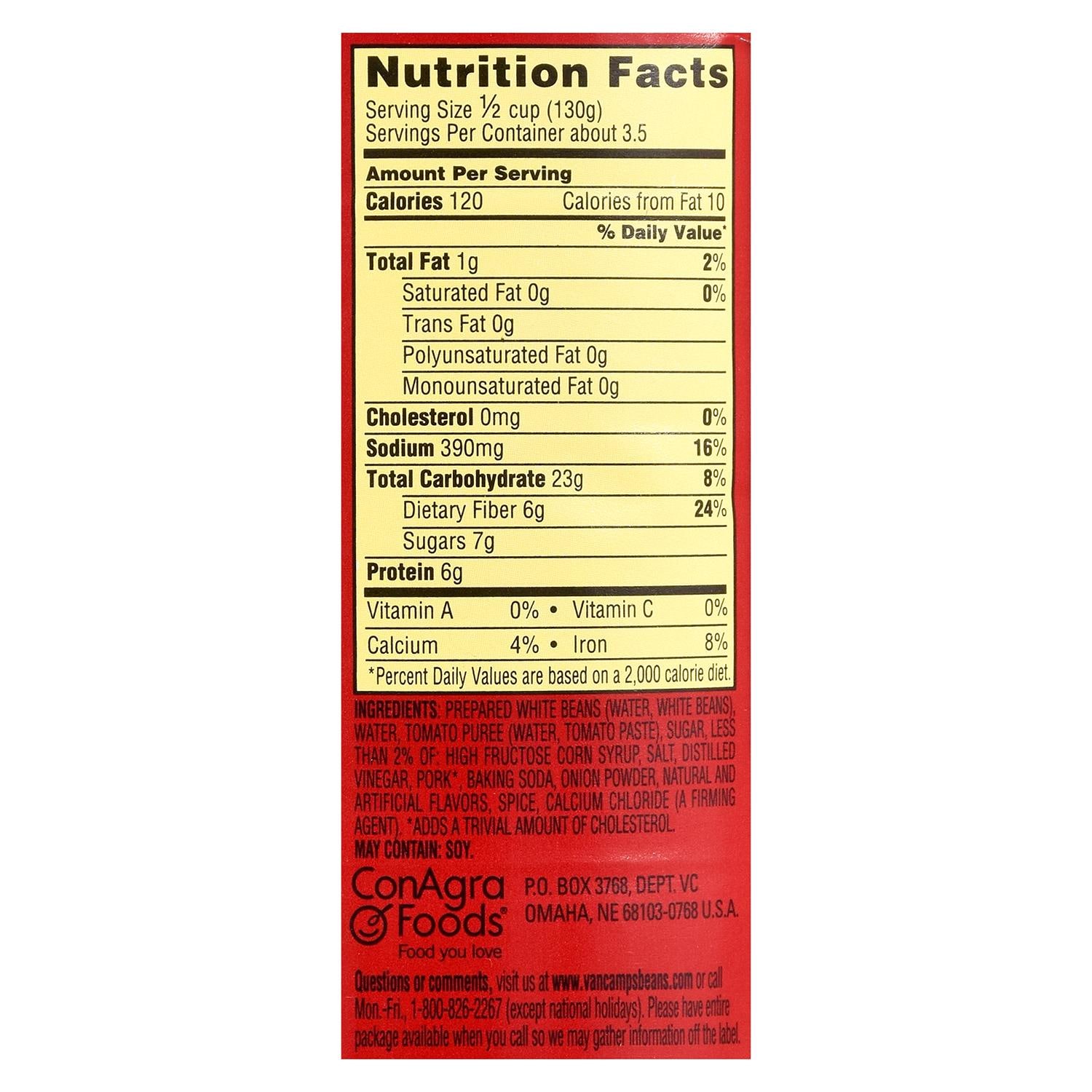 30 Van Camp's Pork And Beans Nutrition Label Labels Database 2020