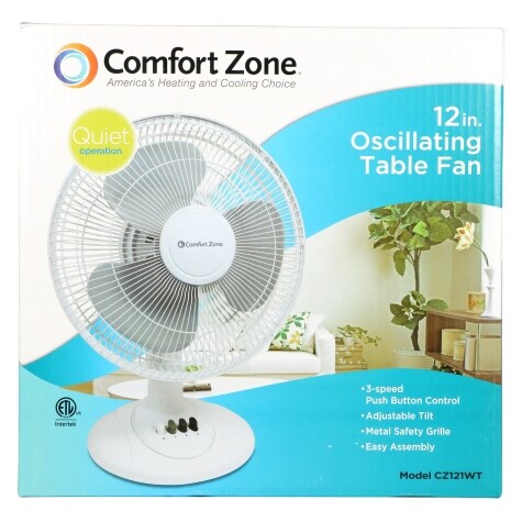 Comfort Zone Oscillating Table Fan 12, Family Dollar Ceiling Fans