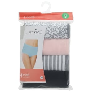 Just Be Women's Size 8 Assorted Briefs, 4 ct.